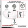 Service Caster 6'' V-Groove Semi Steel Caster Set with Bronze Bearings 2 Brakes 2 Rigid, 4PK SCC-20S620-VGBZ-TLB-2-R-2